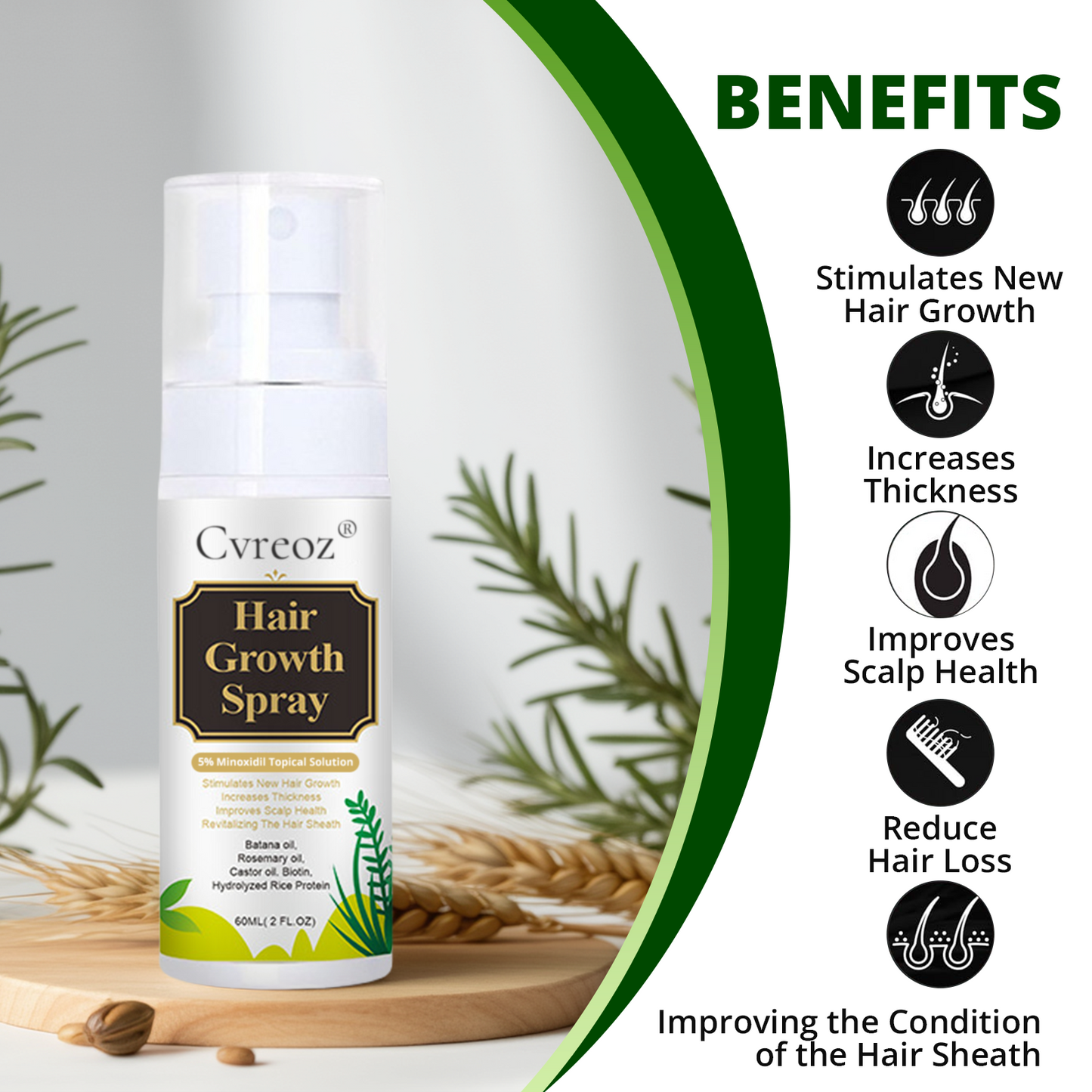 ⓒⓥⓡⓔⓞⓩ® Nourish & Flourish Hair Growth Spray