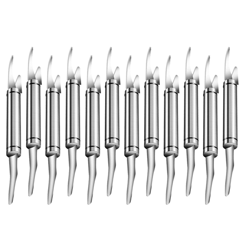 MCOIKY® 2PCS - 5 In 1 Multifunctional Shrimp Line Fish Maw Knife Stainless Steel Shrimp Deveiner Tool Multifunctional Fast Shrimp Peeler Fish Scale Remover Kitchen Fish and Shrimp Duck Intestine Cleaner
