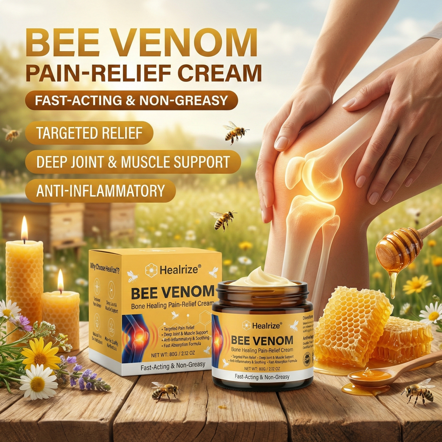 🐝Healrize®Bee Venom Bone Healing Pain-Relief Cream