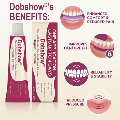 ✨𝙇𝙞𝙢𝙞𝙩𝙚𝙙-𝙏𝙞𝙢𝙚 𝙊𝙛𝙛𝙚𝙧 | Dobshow® ThermoFit Comfort Seal Pro Denture Adhesive🔥 FDA Certified (Clinically Proven 4-Day Hold for Secure, Comfortable & Zinc-Free Denture Fit 🦷)
