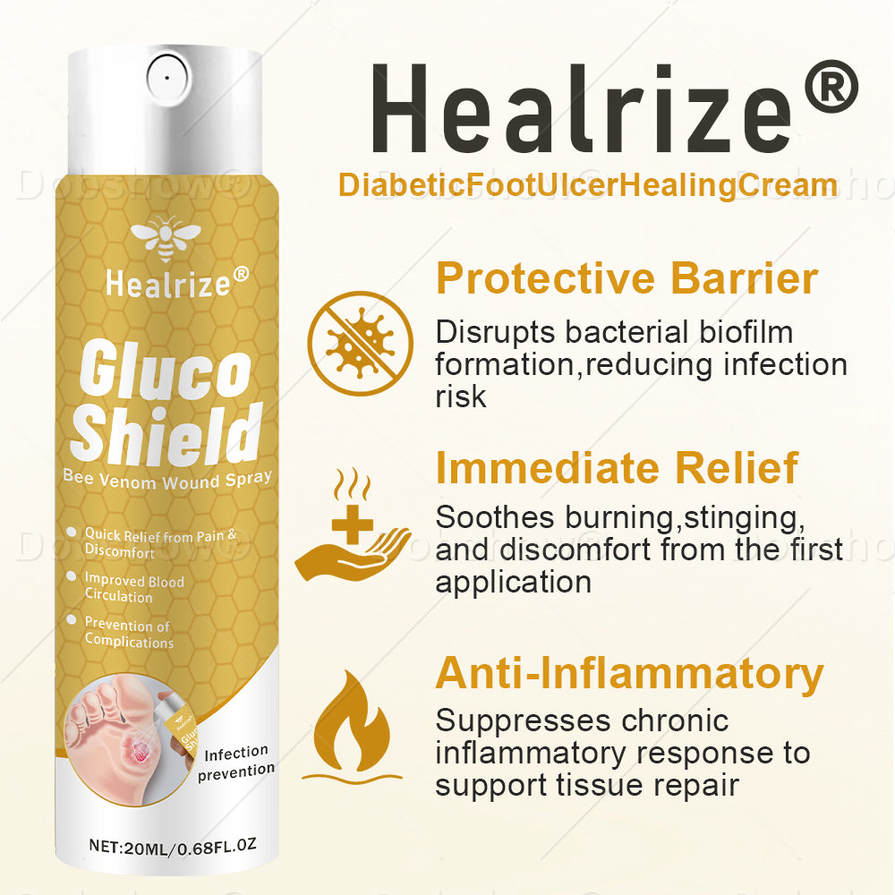 🔥#1 Best-Selling Wound Care Spray🔥Healrize® GlucoShield Bee Venom Wound Spray– Advanced Clinical Support for Diabetic Skin & Slow-Healing Wounds