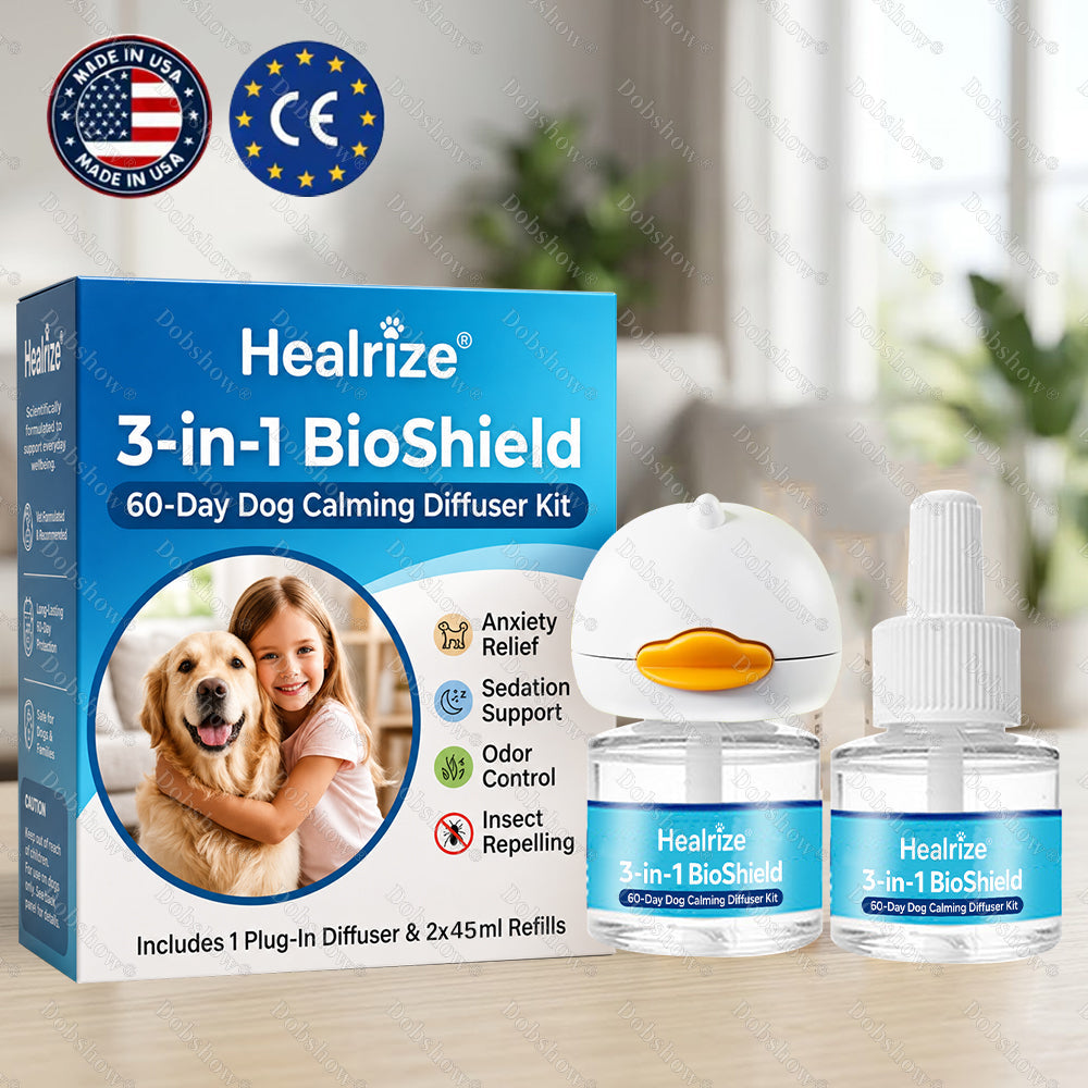 Healrize®3-in-1 BioShield 60-Day Dog Calming Diffuser Kit | 1 Diffuser + 2 Refills