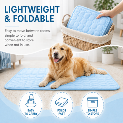 Washable Breathable Pet Cooling Mat for Cats & Dogs – Reusable Summer Comfort Pad