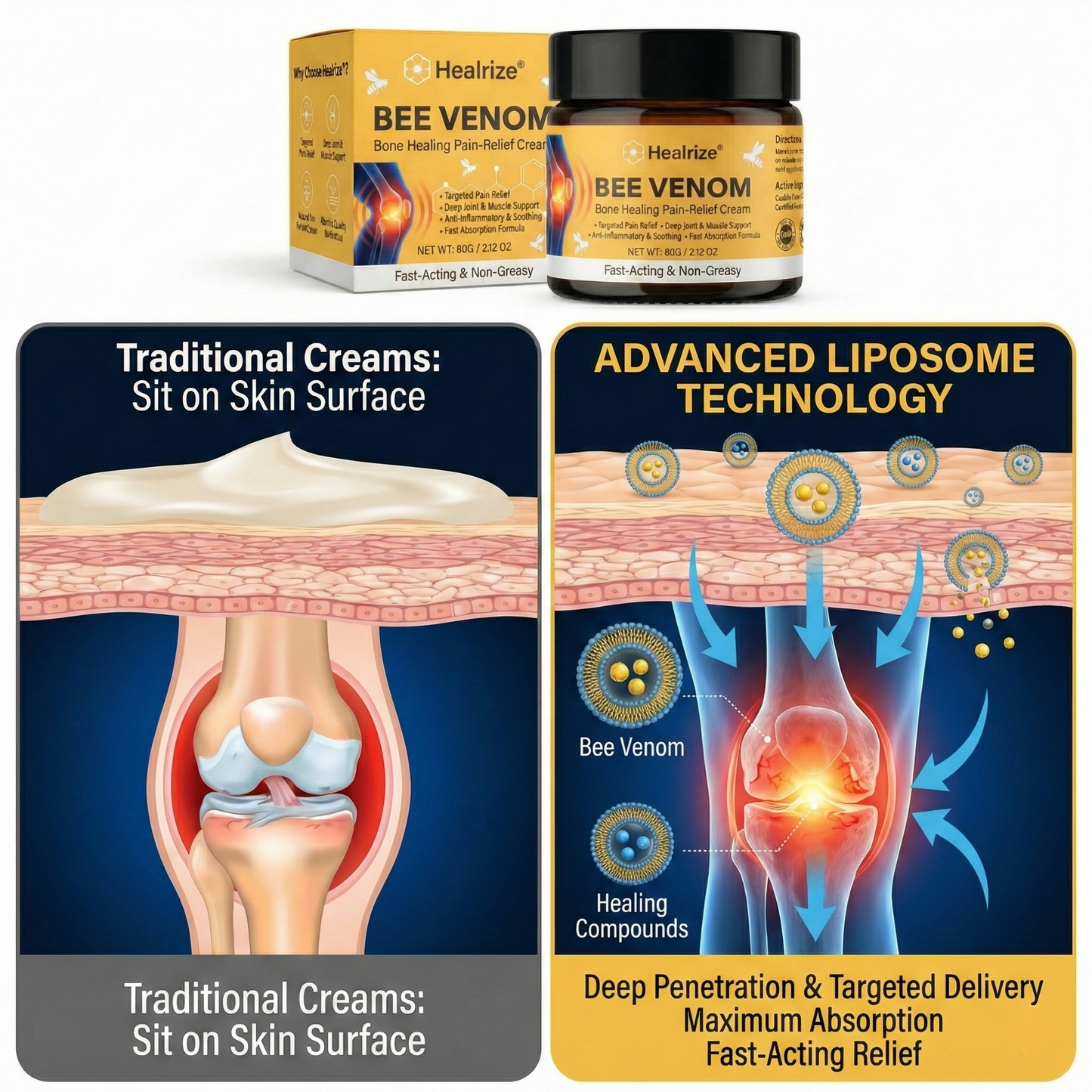 🐝Healrize®Bee Venom Bone Healing Pain-Relief Cream