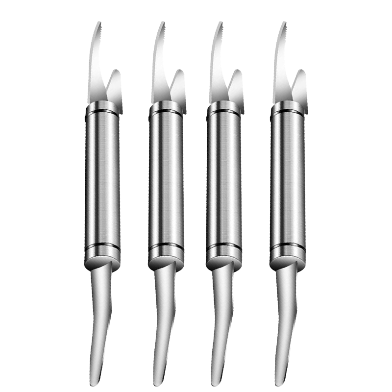 MCOIKY® 2PCS - 5 In 1 Multifunctional Shrimp Line Fish Maw Knife Stainless Steel Shrimp Deveiner Tool Multifunctional Fast Shrimp Peeler Fish Scale Remover Kitchen Fish and Shrimp Duck Intestine Cleaner
