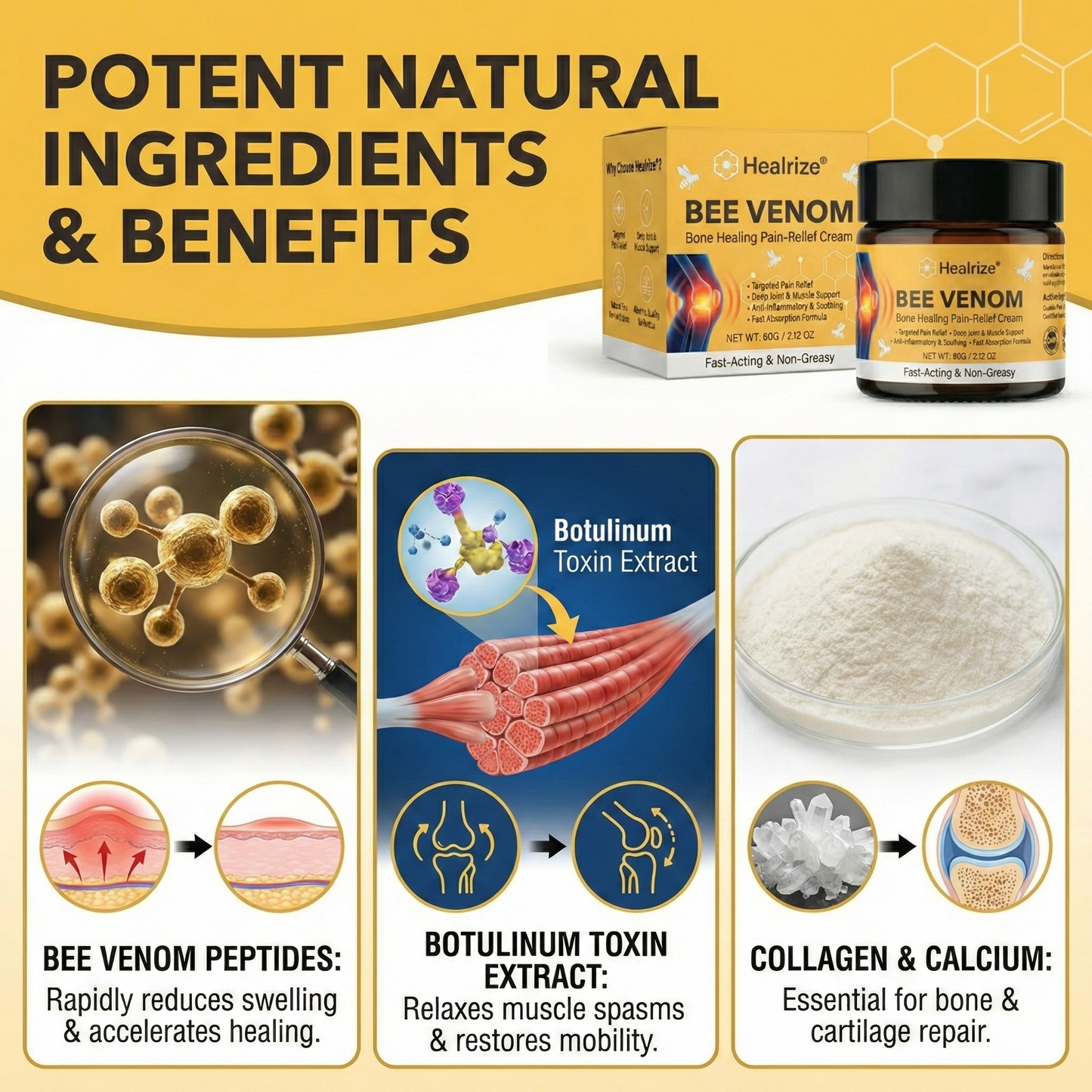 🐝Healrize®Bee Venom Bone Healing Pain-Relief Cream