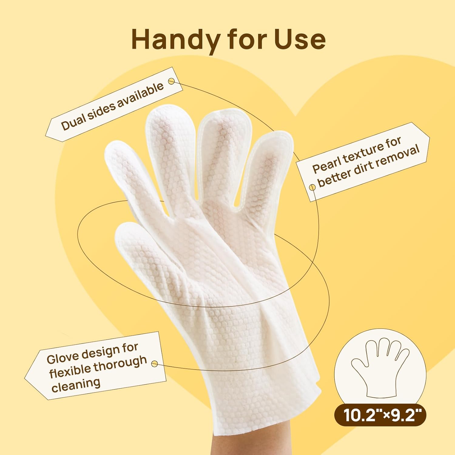 No-Rinse Pet Grooming Gloves — Disposable Wet Wipes for Dogs & Cats (Bathing, Deodorizing, and Cleaning)