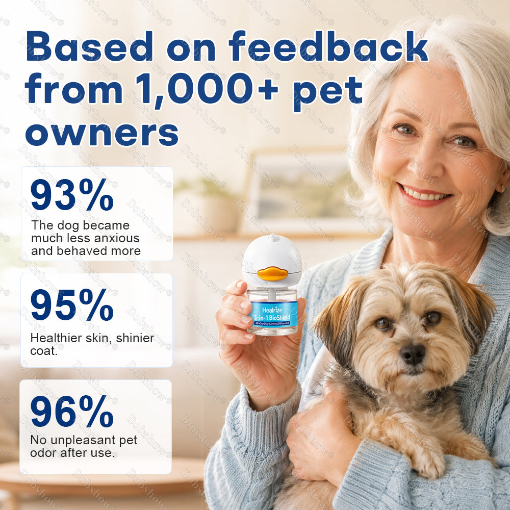 Healrize®3-in-1 BioShield 60-Day Dog Calming Diffuser Kit | 1 Diffuser + 2 Refills