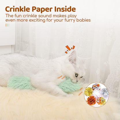 Catnip Crinkle Kicker Toy Pillow