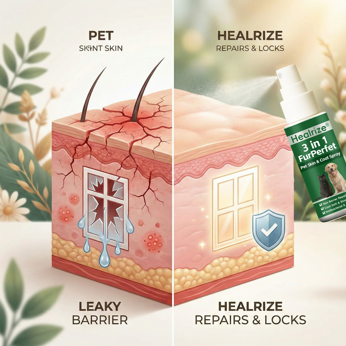 Healrize® 3 in 1 FurPerfect Pet Skin & Coat Spray