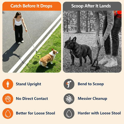 Extendable Dog Pooper Scooper with Poop Bags, No-Touch Waste Picker