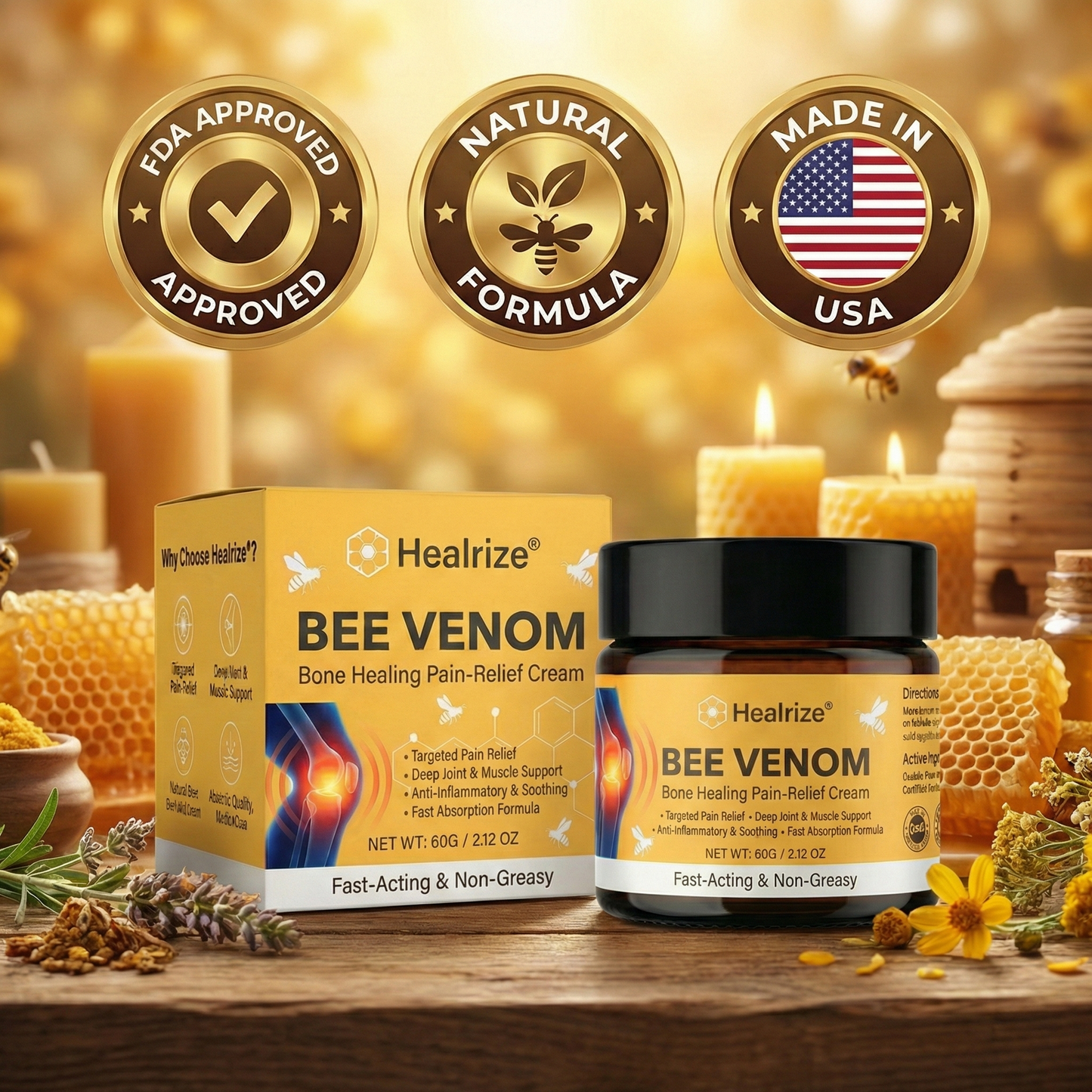🐝Healrize®Bee Venom Bone Healing Pain-Relief Cream