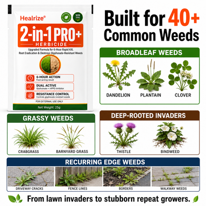 Healrize® Advanced 2-in-1 Pro+ Herbicide | Upgraded Formula for 6-Hour Rapid Kill, Root Eradication & Destroys Glyphosate-Resistant Weeds