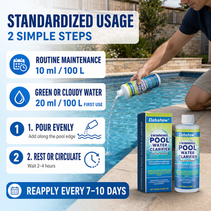 🎉Special limited-time discount🎉Dobshow®  Swimming Pool Water Clarifier-Ultra-concentrated and odor-free: 24-hour rapid algae rescue for long-lasting clarity and crystal-clear water