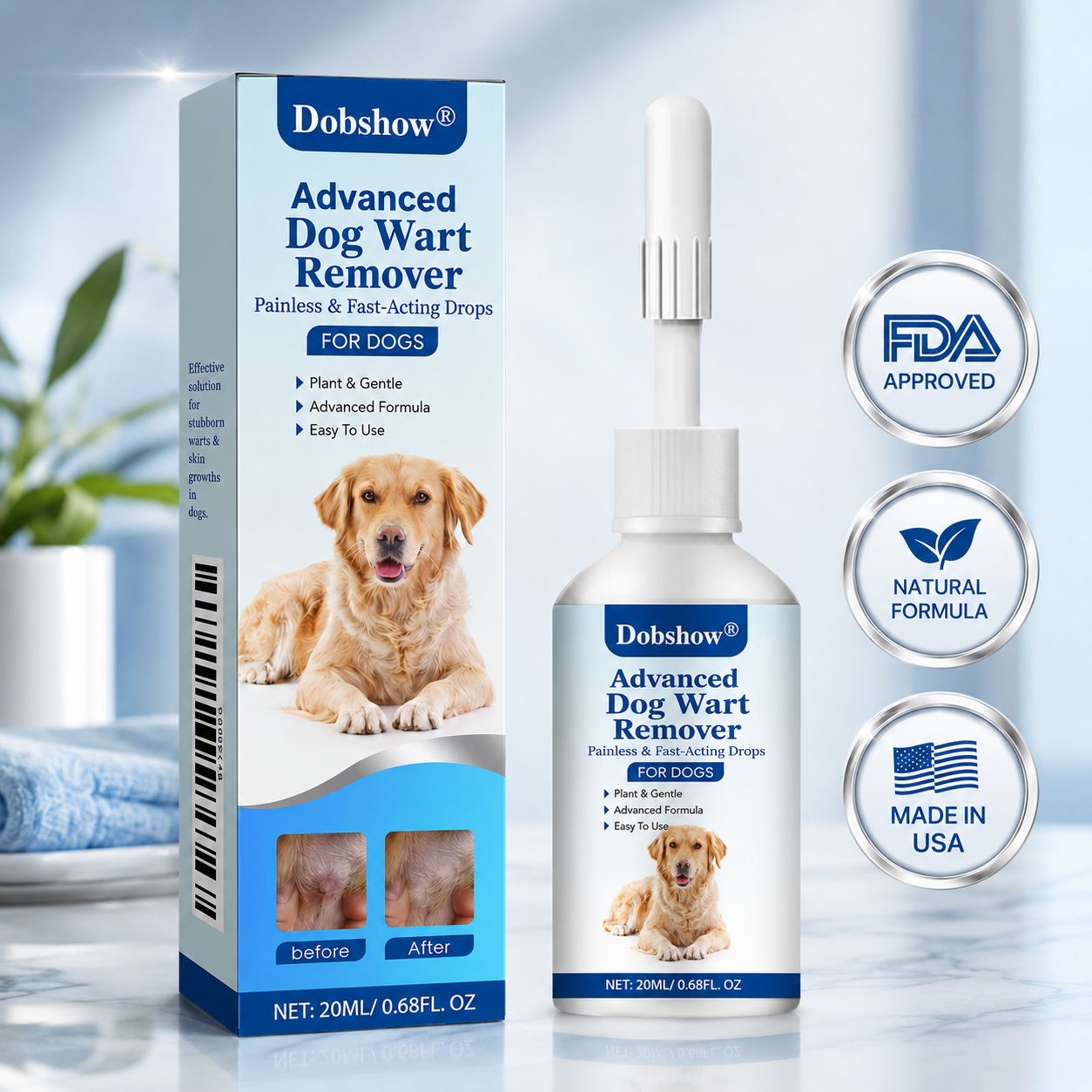 Dobshow®Advanced Dog Wart Remover | Painless & Fast-Acting Drops