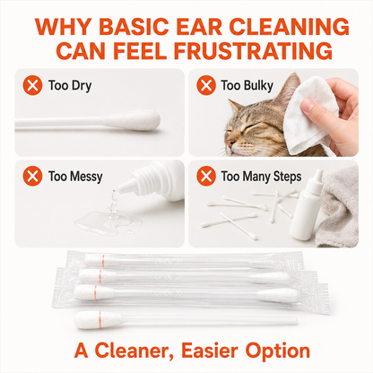 Pawfirst Pet Ear Cleaning Cotton Swabs – Earwax & Odor Remover for Cats & Dogs, Individually Wrapped, Break-to-Release Liquid, Dry/Wet Dual-Use, 100 Pack with Aloe, Witch Hazel & Chamomile Formula #SummerVibes #petlovers