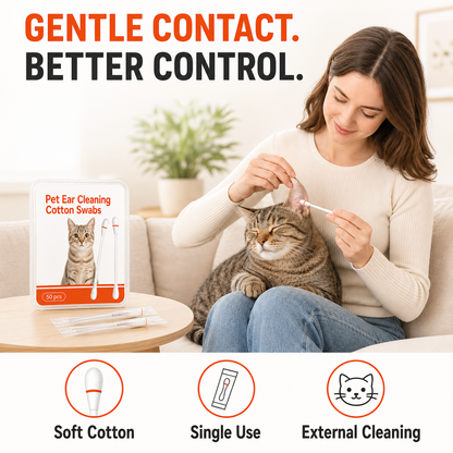 Pawfirst Pet Ear Cleaning Cotton Swabs – Earwax & Odor Remover for Cats & Dogs, Individually Wrapped, Break-to-Release Liquid, Dry/Wet Dual-Use, 100 Pack with Aloe, Witch Hazel & Chamomile Formula #SummerVibes #petlovers