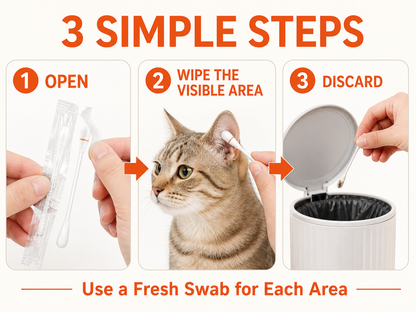 Pawfirst Pet Ear Cleaning Cotton Swabs – Earwax & Odor Remover for Cats & Dogs, Individually Wrapped, Break-to-Release Liquid, Dry/Wet Dual-Use, 100 Pack with Aloe, Witch Hazel & Chamomile Formula #SummerVibes #petlovers