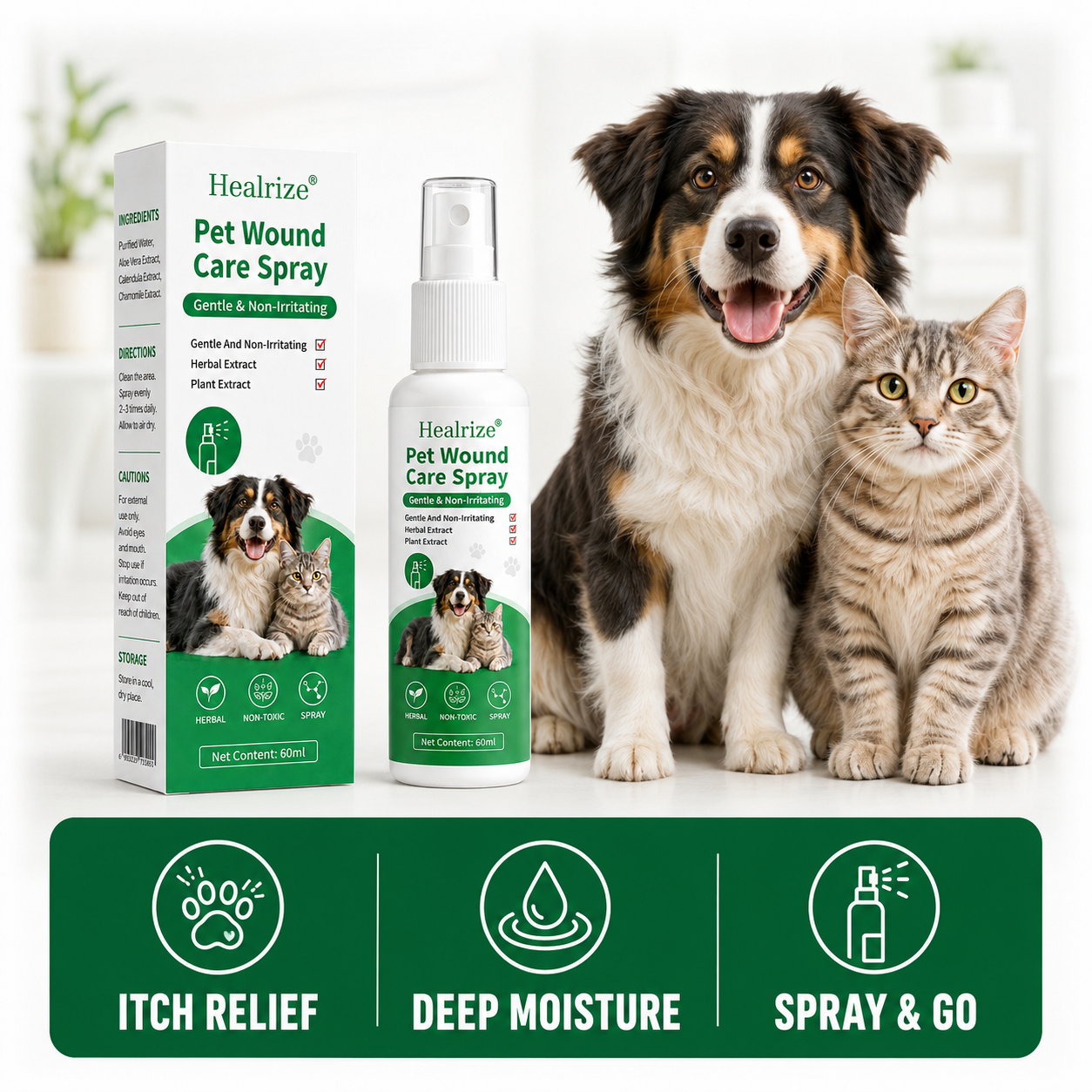 🔥Healrize®Pet Wound Care Spray – Gentle & Non-Irritating