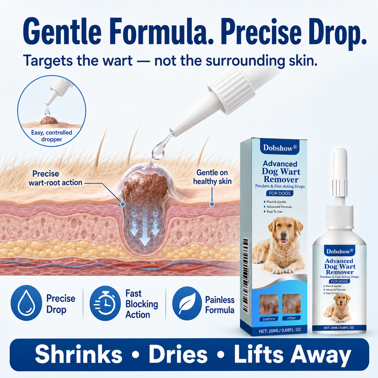Dobshow®Advanced Dog Wart Remover | Painless & Fast-Acting Drops