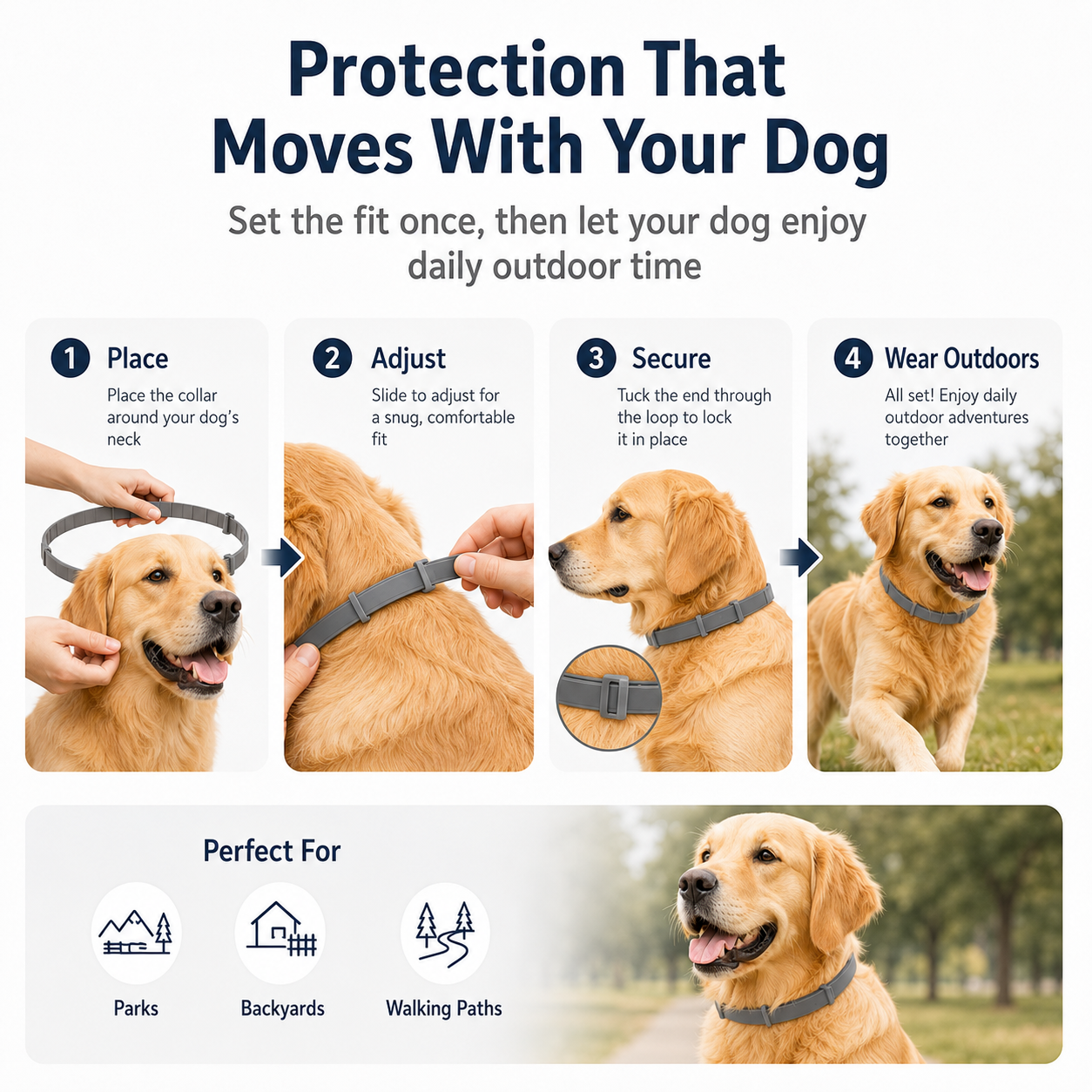 Washable Flea & Tick Collar for Dogs