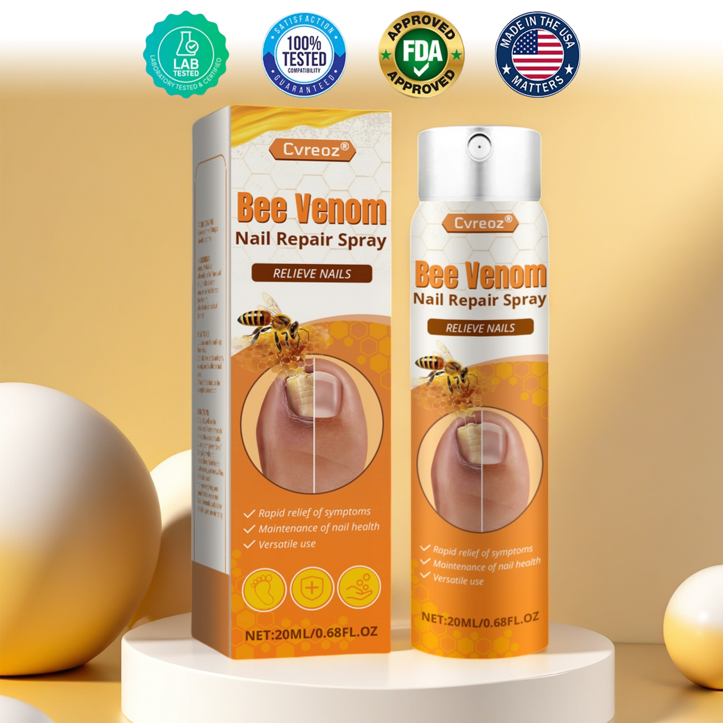 Cvreoz® Bee Venom Nail Repair Spray – Clinically Inspired Relief for Fungal & Damaged Nails👨‍⚕️