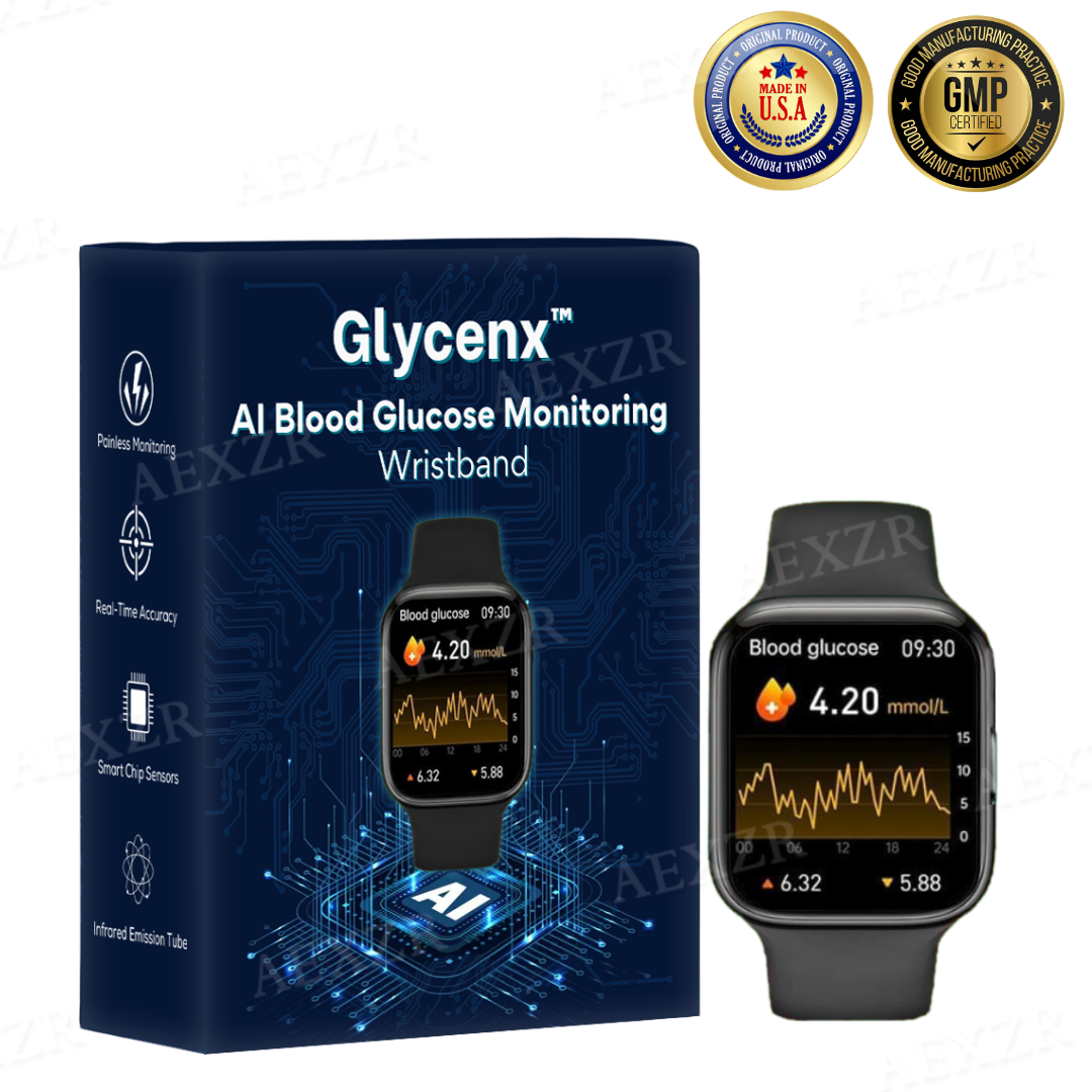 Glycenx™ AI Blood Glucose Monitoring Wristband