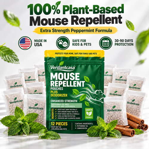 Verdantcasa Mouse Repellent Pouches- 12pcs - save around kids & pet