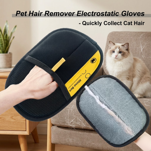 Electrostatic Pet Hair Removal Glove | Reusable Multi-Surface Fur Sweeper