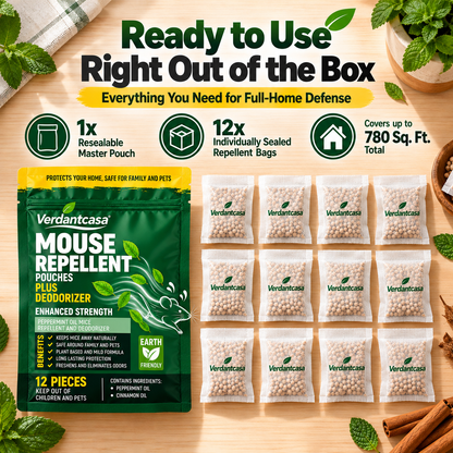 Verdantcasa Mouse Repellent Pouches- 12pcs - save around kids & pet
