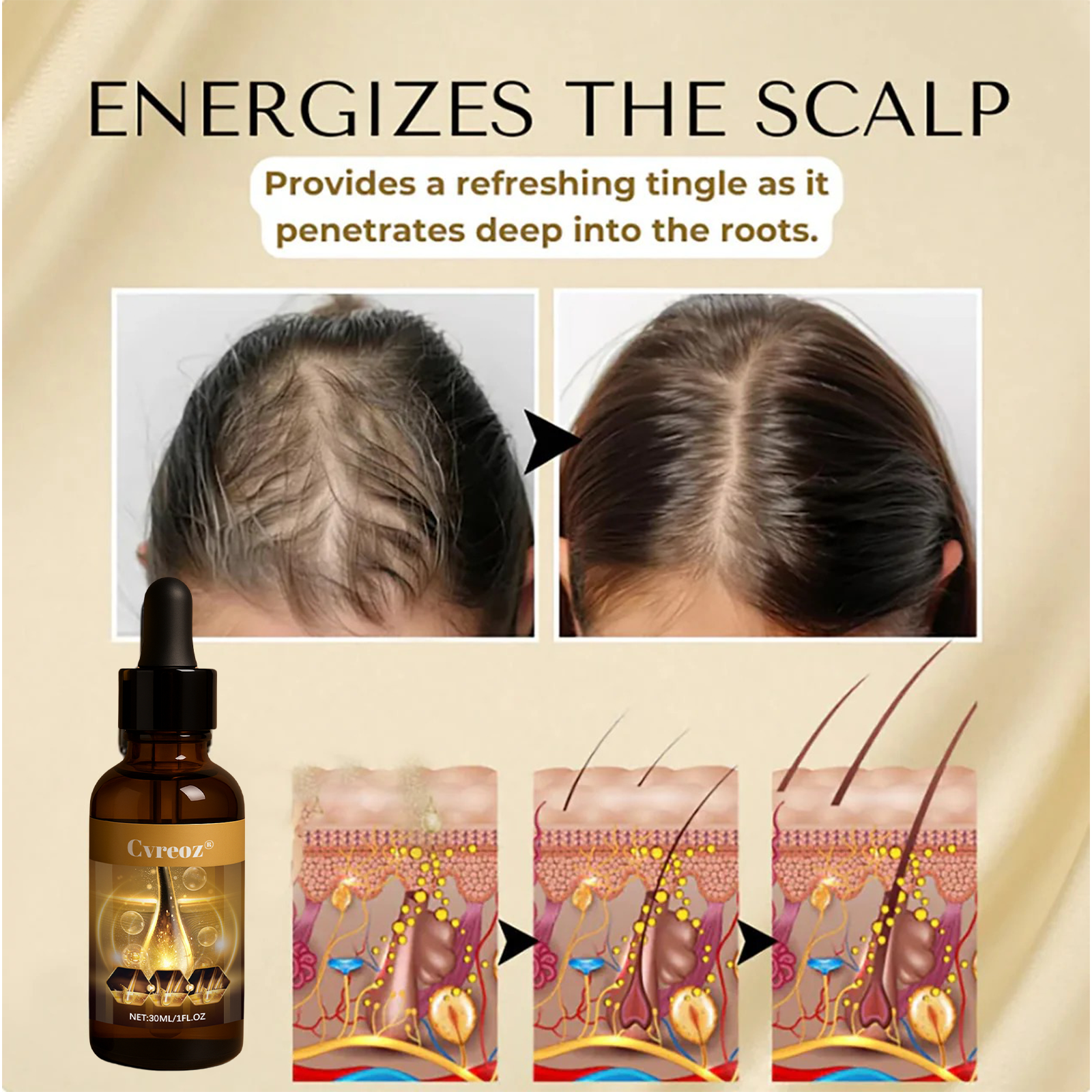 🔥 Grow Your Glow: 60% OFF 🔥 Cvreoz® Biotin Hair Essential Oil!