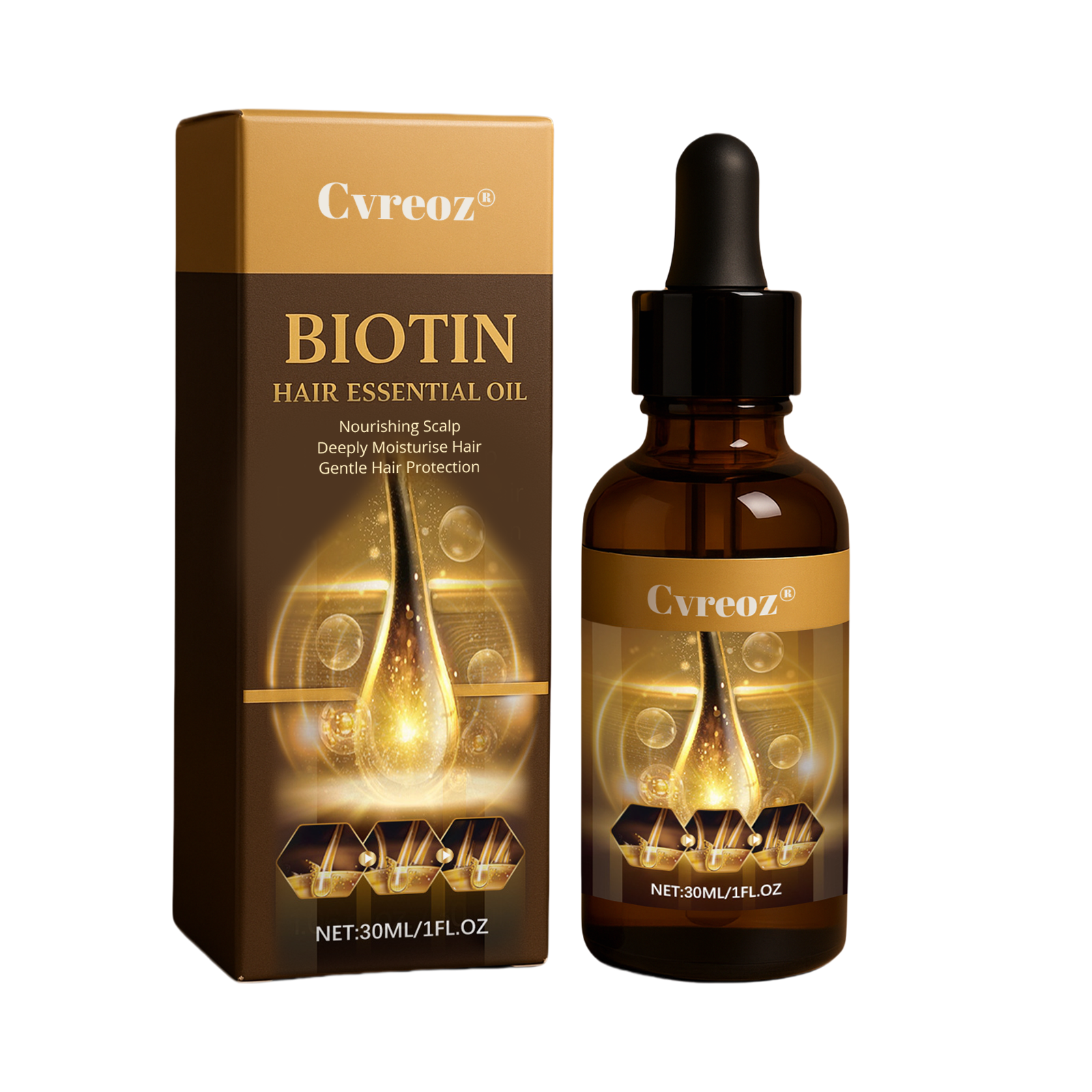 🔥 Grow Your Glow: 60% OFF 🔥 Cvreoz® Biotin Hair Essential Oil!