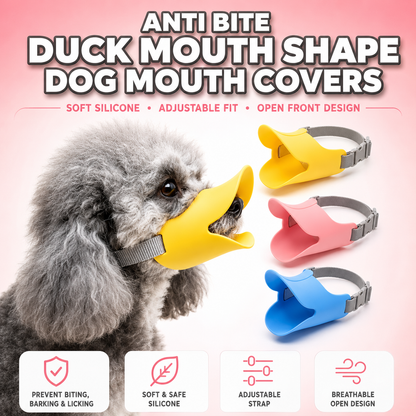 Soft Duckbill Dog Muzzle for Small Dogs – Adjustable Anti-Bite, Anti-Lick Silicone Mouth Cover