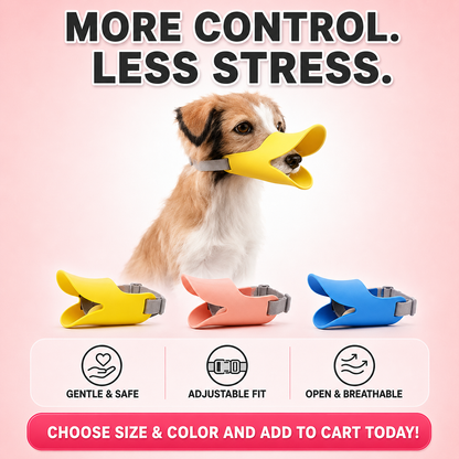 Soft Duckbill Dog Muzzle for Small Dogs – Adjustable Anti-Bite, Anti-Lick Silicone Mouth Cover