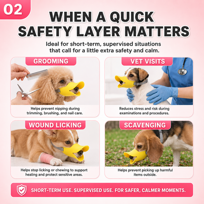 Soft Duckbill Dog Muzzle for Small Dogs – Adjustable Anti-Bite, Anti-Lick Silicone Mouth Cover