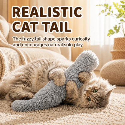 Plush Cat Tail Kicker Toy with Catnip & Crinkle Sound – 23.5 cm