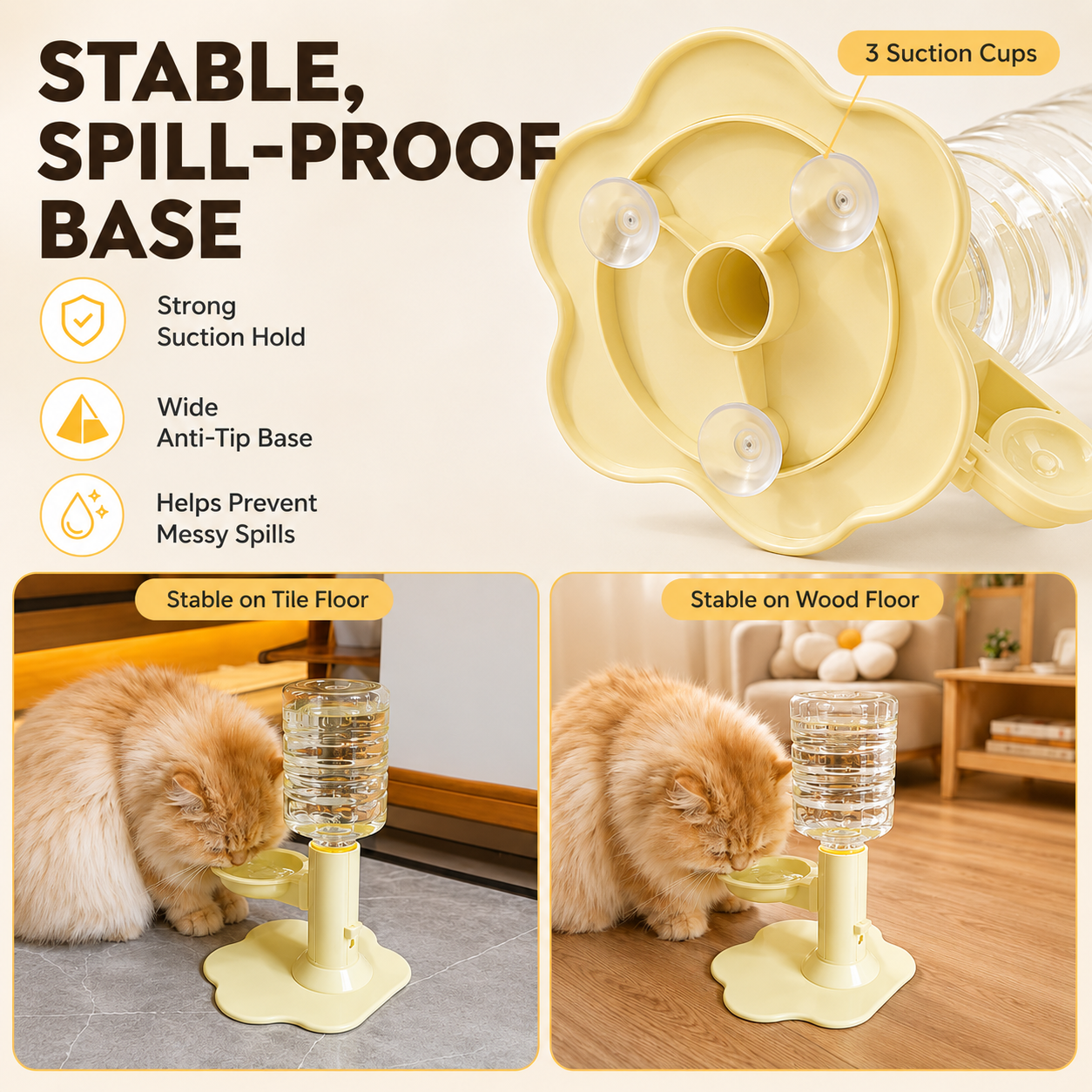 Gravity Cat Water Dispenser Stand, Spill-Proof, Filter-Free, No Electricity with a Bucket