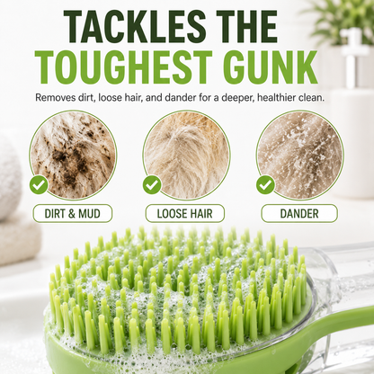 2-in-1 Pet Bath Brush with Shampoo Dispenser – Clean, Massage & Groom in One Step