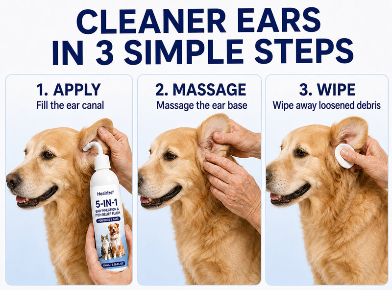 Healrize® 5-in-1 Ear Infection & Itch Relief Flush for Dogs & Cats